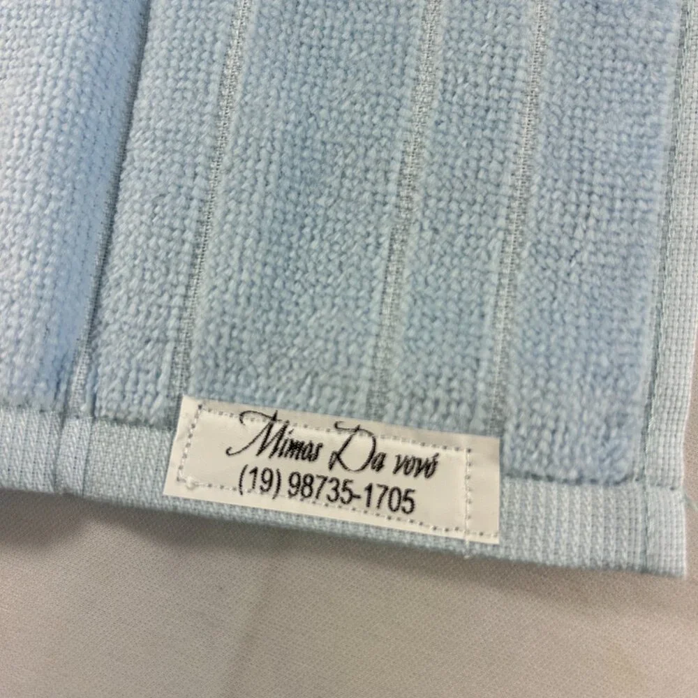 Dohler Embellished Hand Towel Lace Ribbon Pale Blue Decorative 19.5